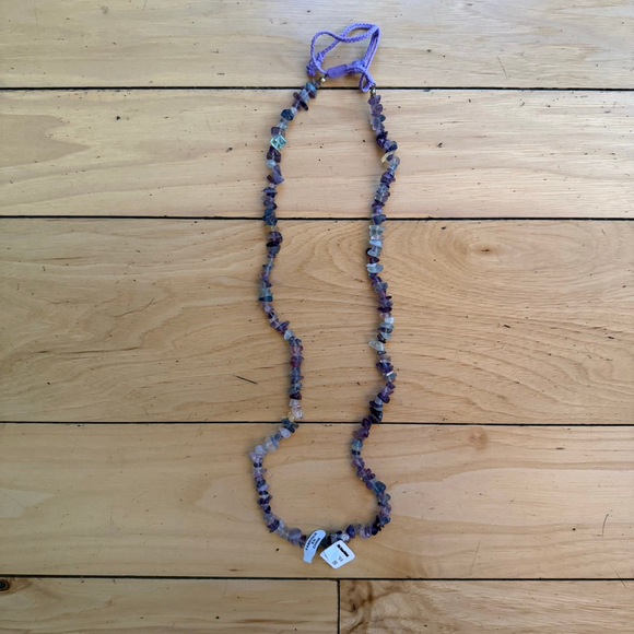 Free People Single strand Beaded Necklace NWT Navy - Picture 3 of 6